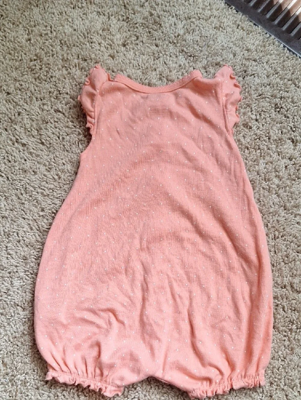 Carter's Peach Polka Dot Flamingo Romper